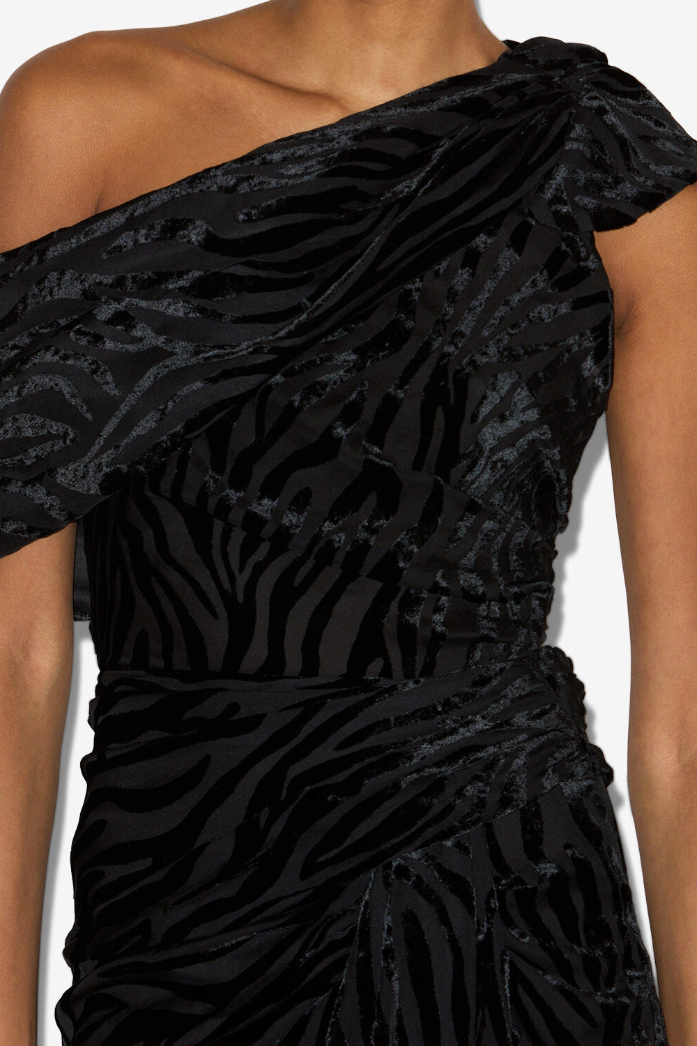 Cyane asymmetrical printed dress - Black - Woman - 3