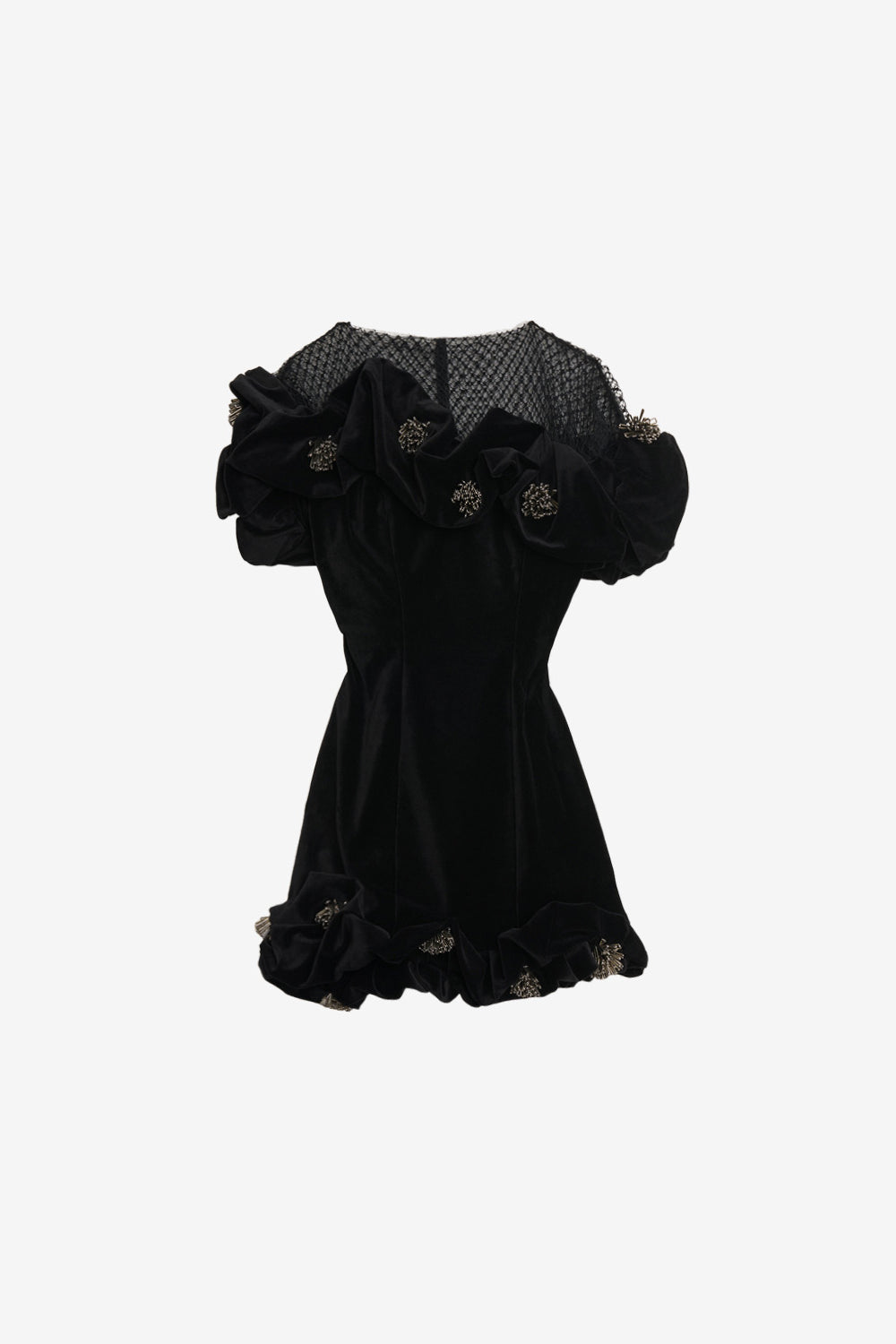 Kurzes kleid eliska mit volants - Schwarz - Woman - 1