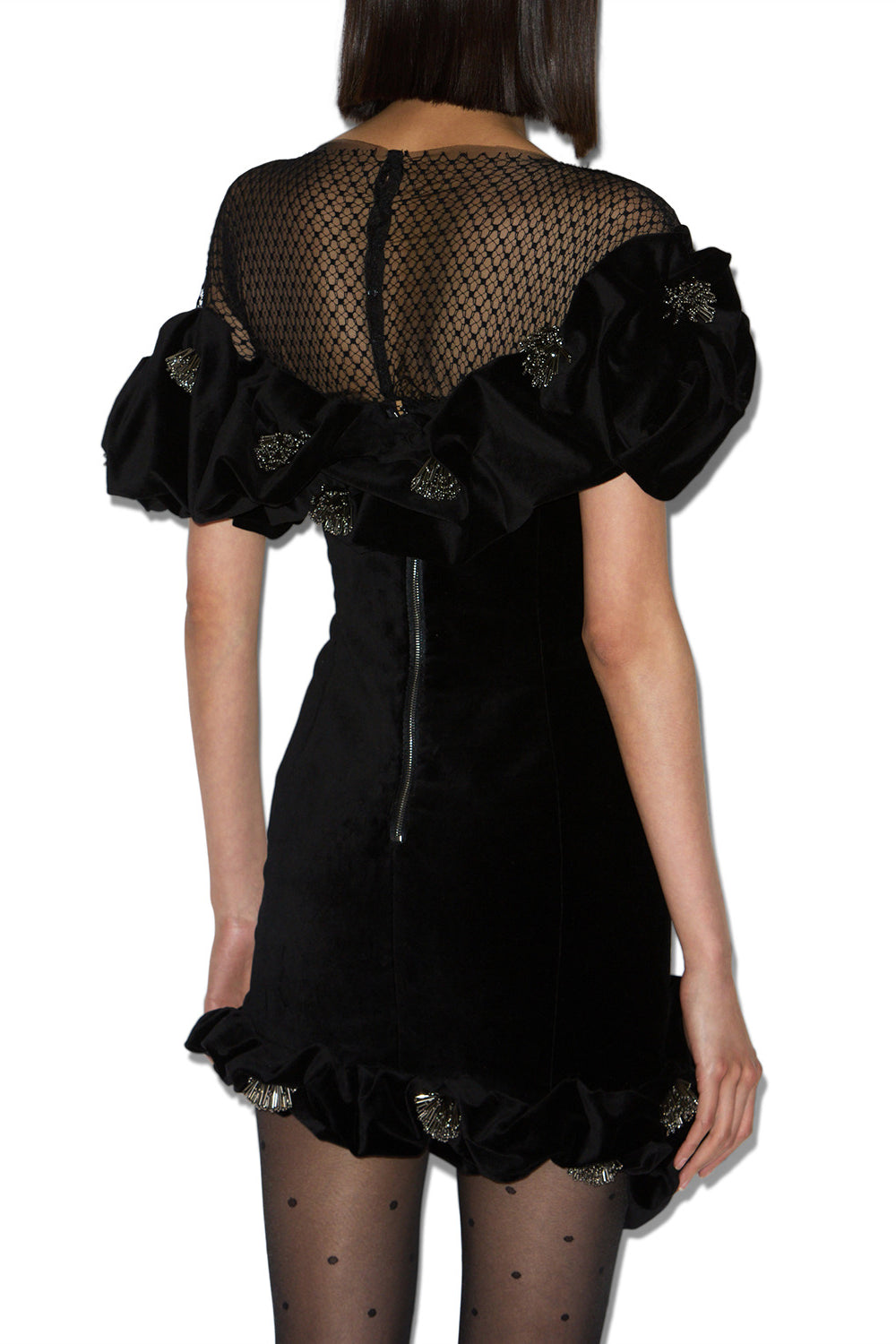 Kurzes kleid eliska mit volants - Schwarz - Woman - 5