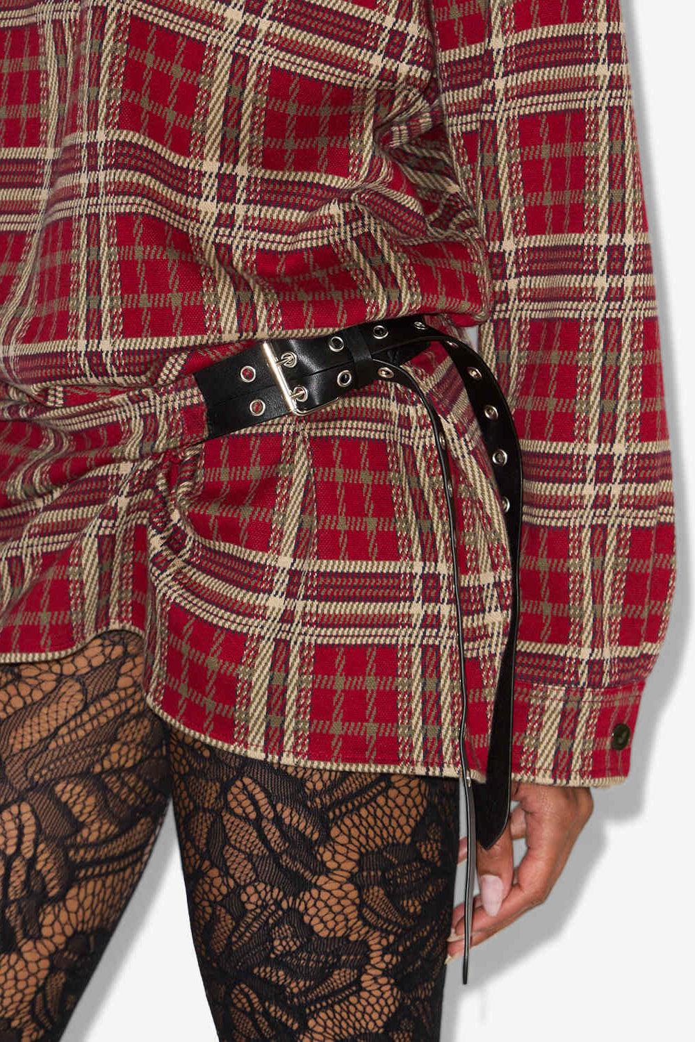 Blandia plaid shirt dress - Red - Woman - 3
