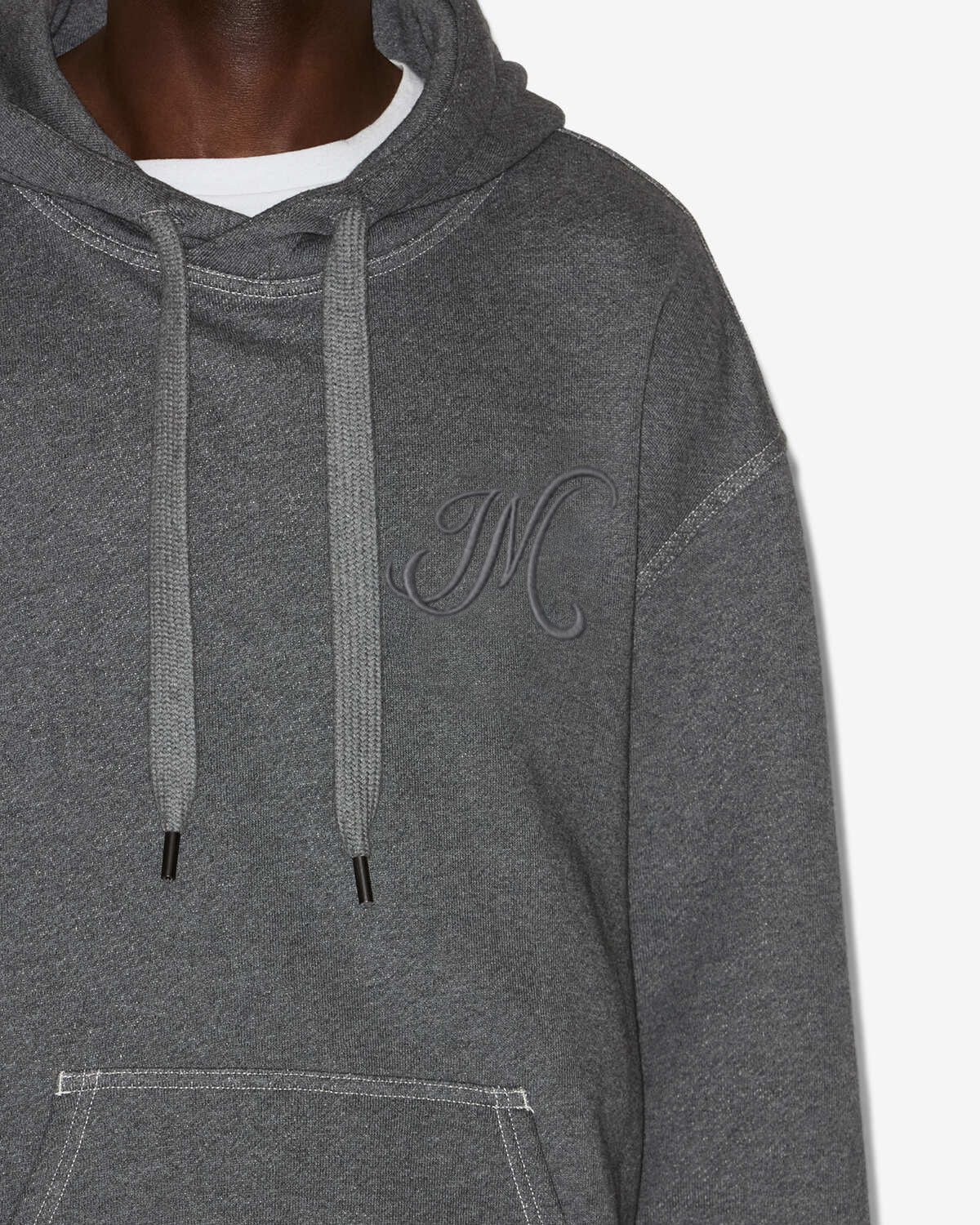 Hoodie matte aus baumwolle - Anthracite - Man - 2