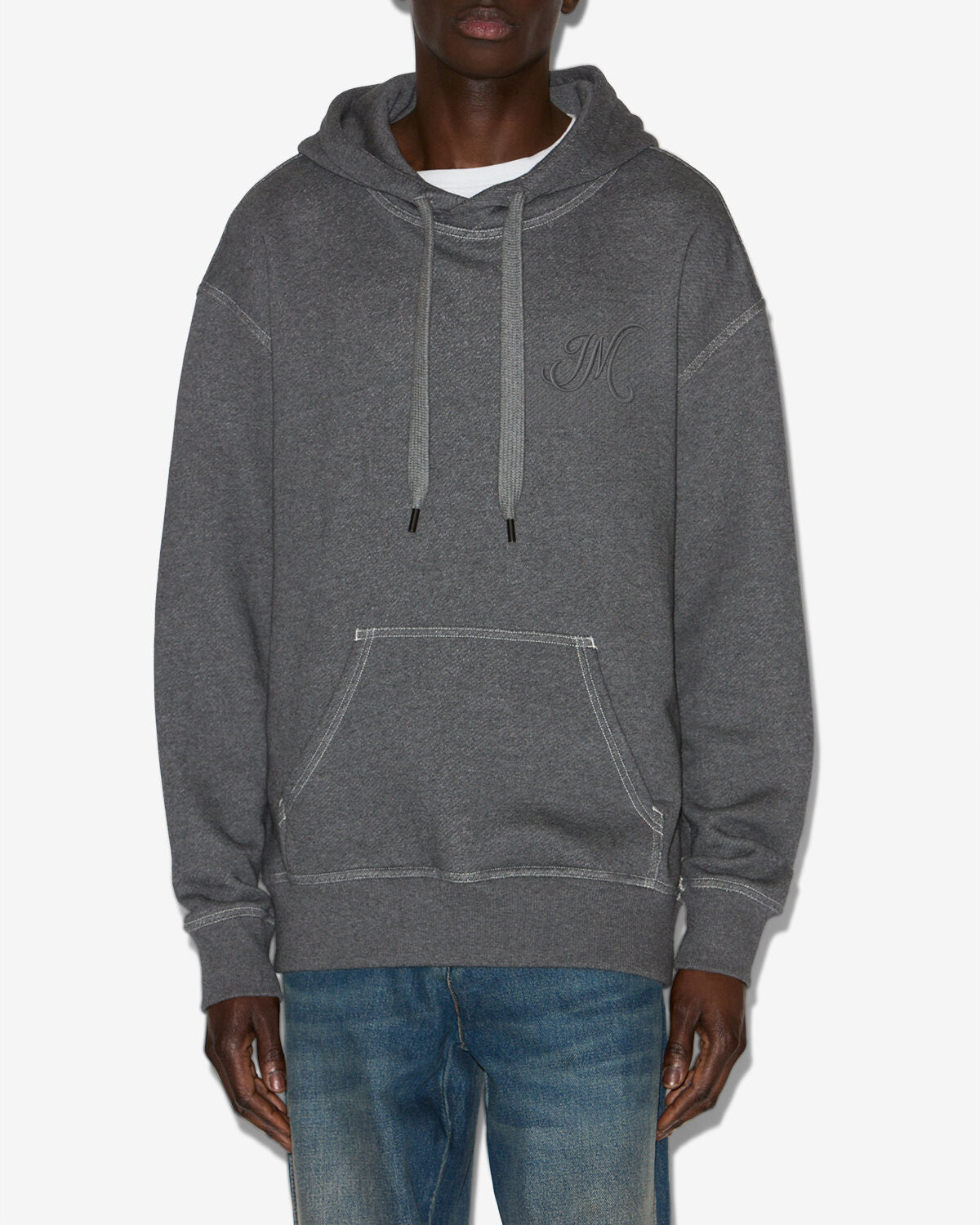 Hoodie matte aus baumwolle - Anthracite - Man - 3
