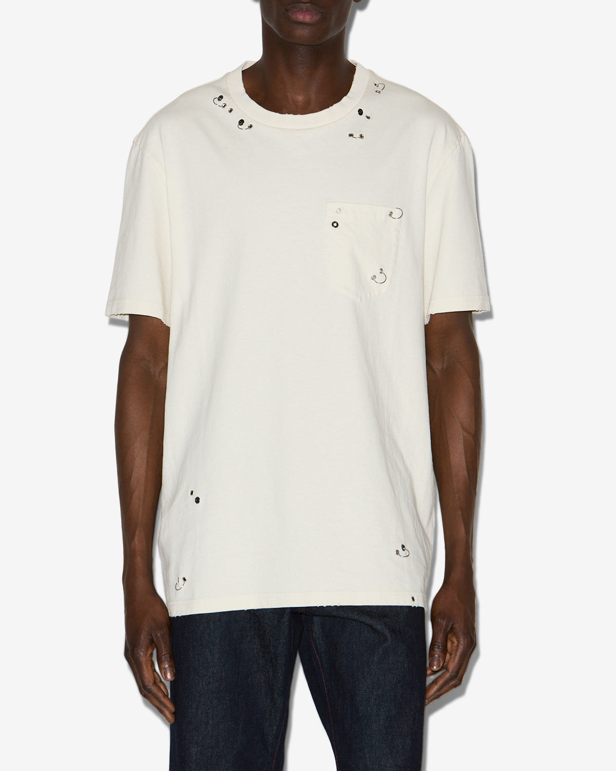 Tee shirt yezra Man Écru 5