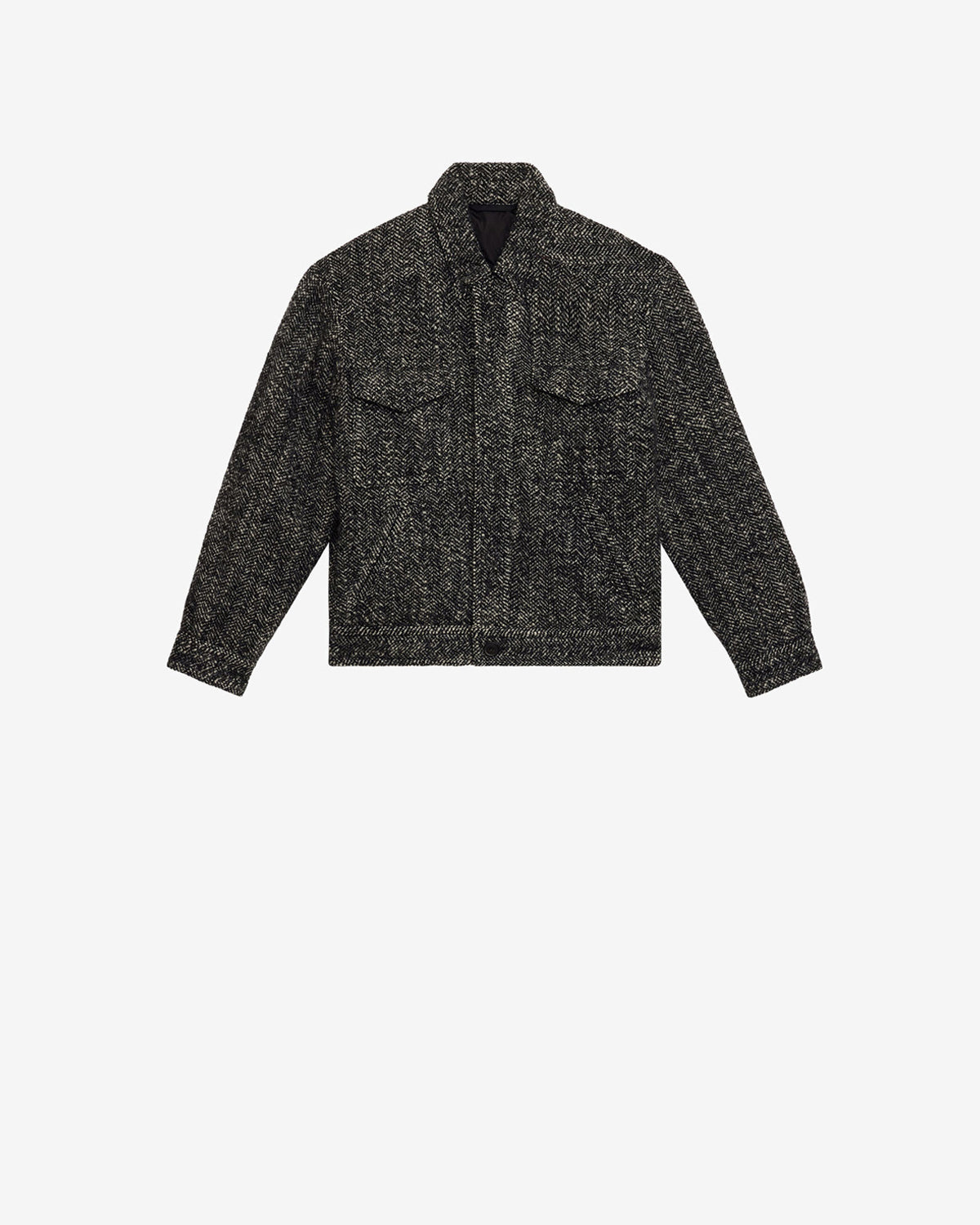 Folco virgin wool jacket - Black and ecru - Man - 4