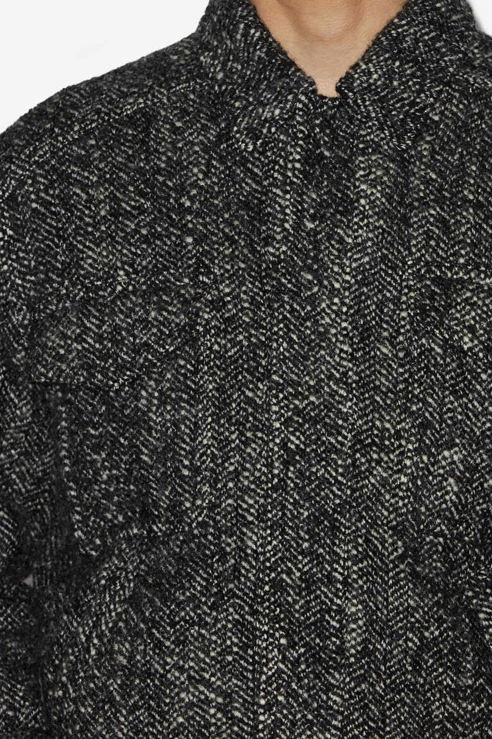 Folco virgin wool jacket - Black and ecru - Man - 2