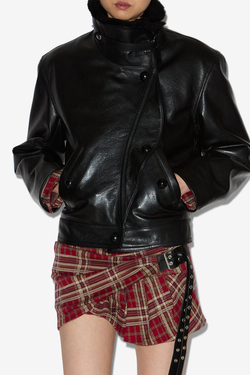 Briyana leather jacket - Black - Woman - 4