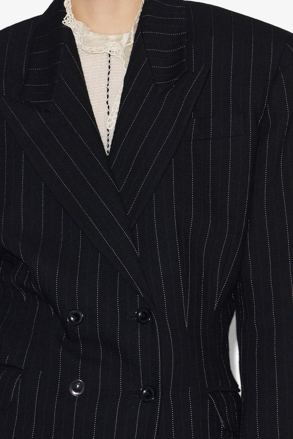 Blazer maia mit gürtel und tennisstreifen - Schwarz - Woman - 3