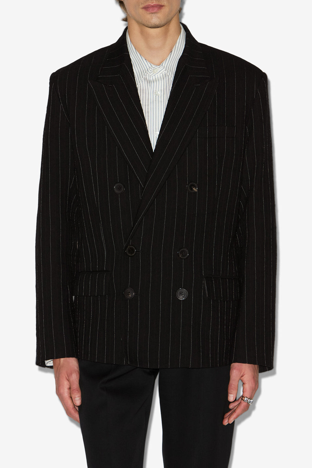 Meddie tennis stripe blazer jacket - Black - Man - 3