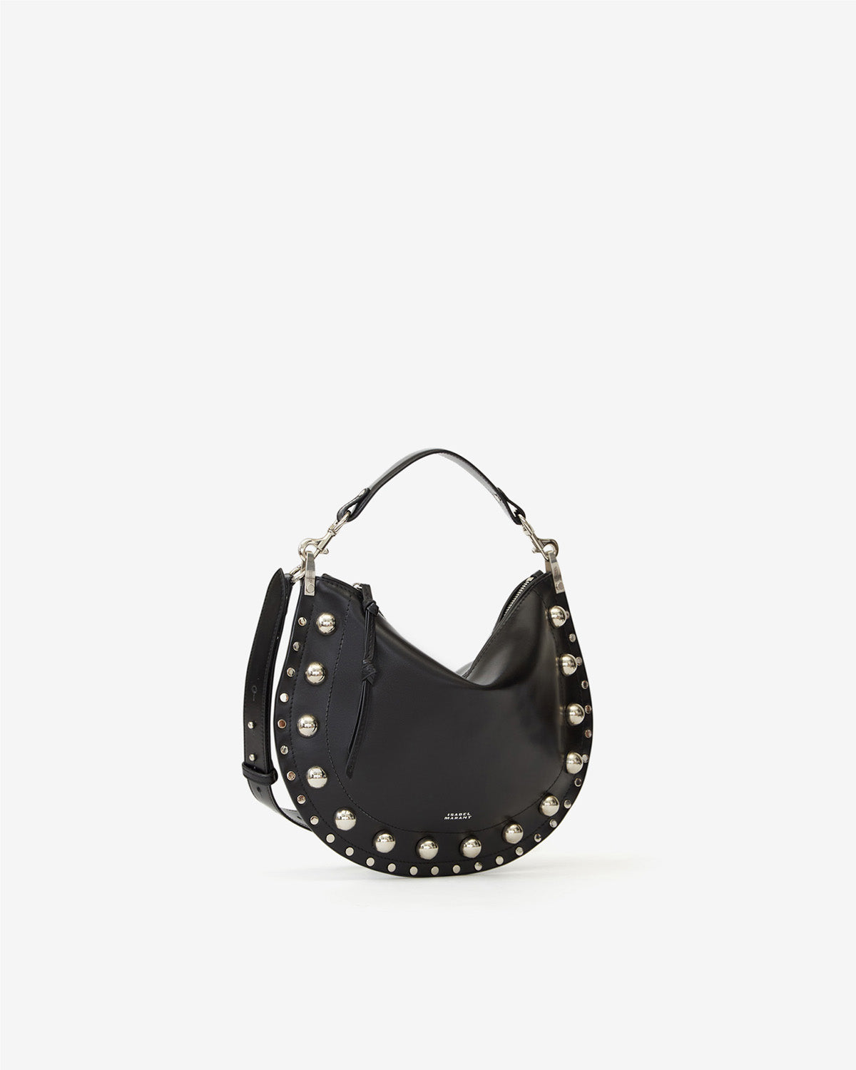 Oskan soft zip bag in studded cowhide leather - Black - Woman - 4
