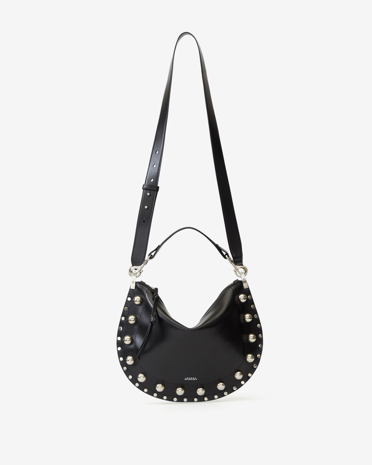 Oskan soft zip bag in studded cowhide leather - Black - Woman - 5
