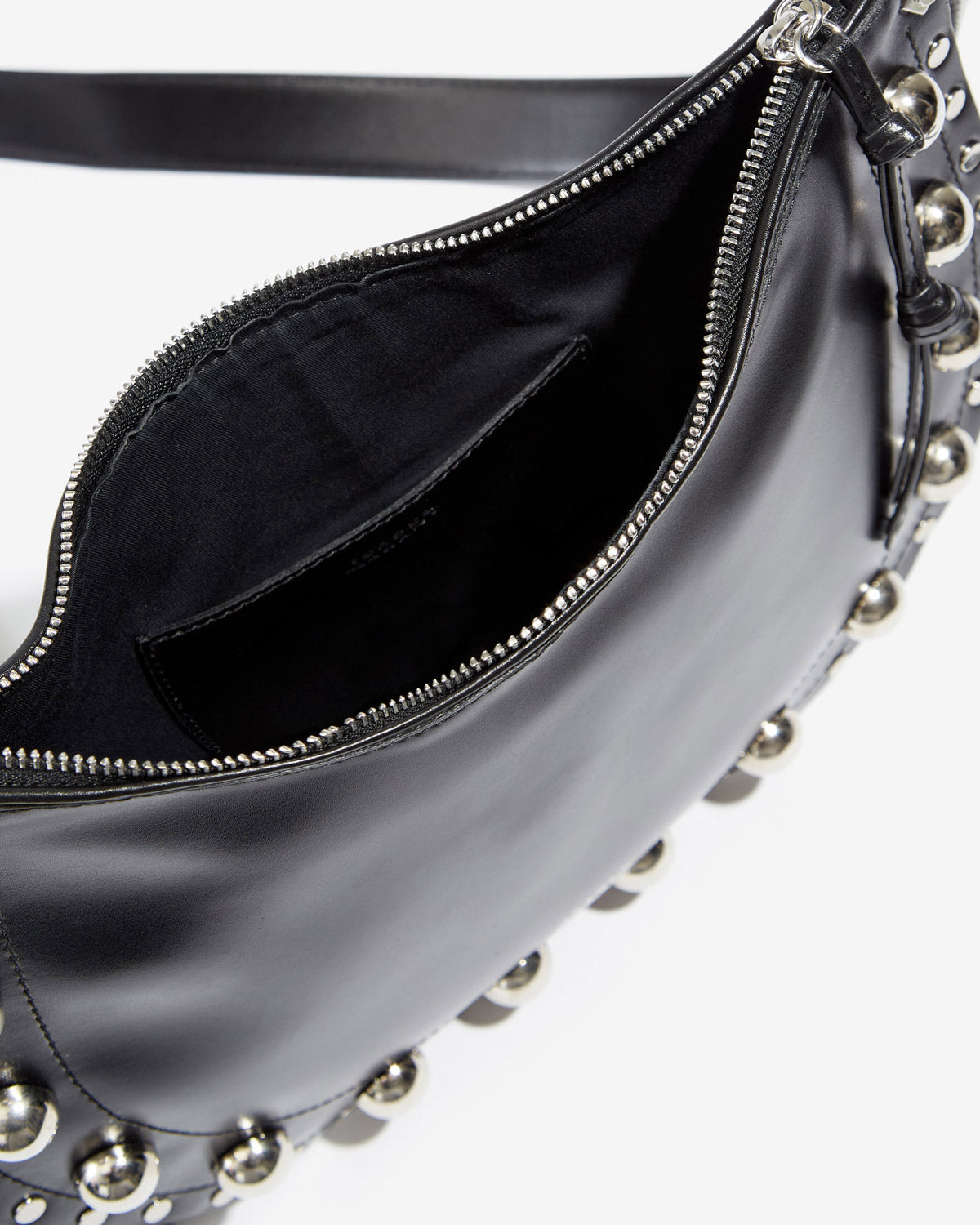 Oskan soft zip bag in studded cowhide leather - Black - Woman - 3