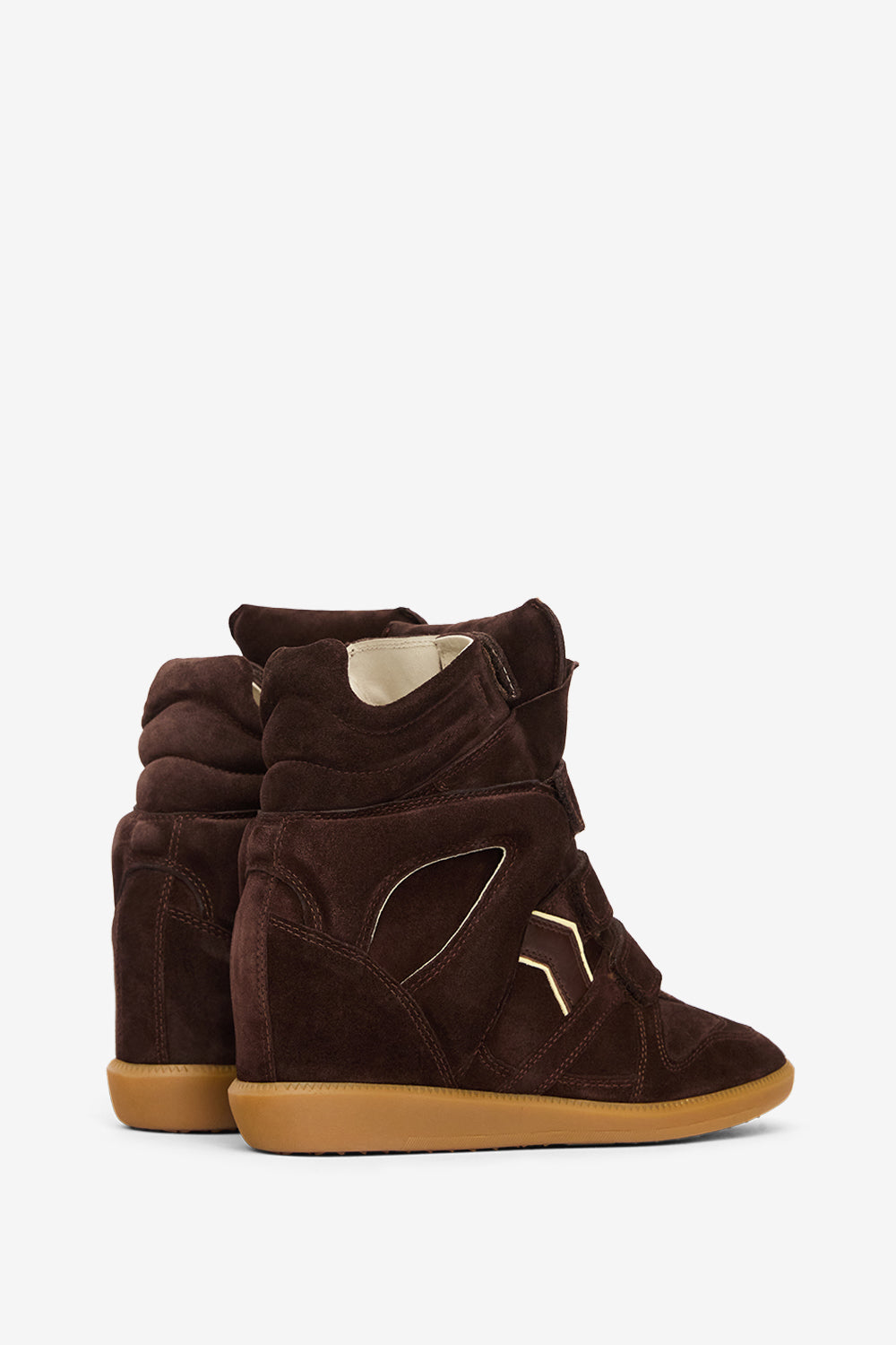 Sneaker bekett aus veloursleder mit keilabsatz - Chocolate - light yellow - Woman - 2