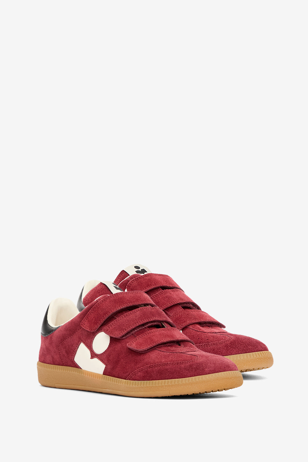 Beth low-top suede calfskin leather sneakers - Burgundy-ecru - Woman - 3
