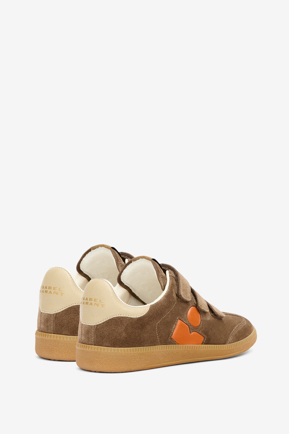 Flacher sneaker beth aus kalbsveloursleder - Khaki-orange - Woman - 2