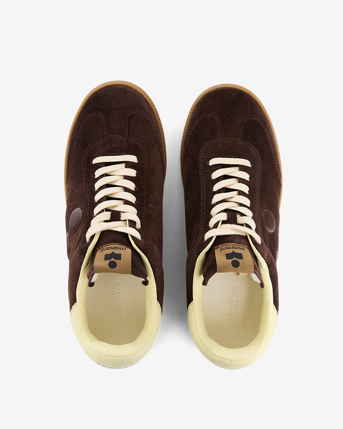 Flacher sneaker bryce aus veloursleder - Chocolate - light yellow - Woman - 4
