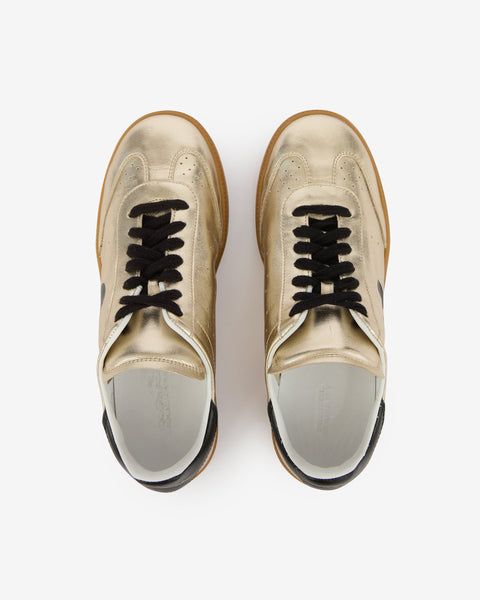 【Isabel Marant】Kaycee ローカットスニーカー 関税込み Kaycee metallic-leather sneakers in gold - Isabel Marant