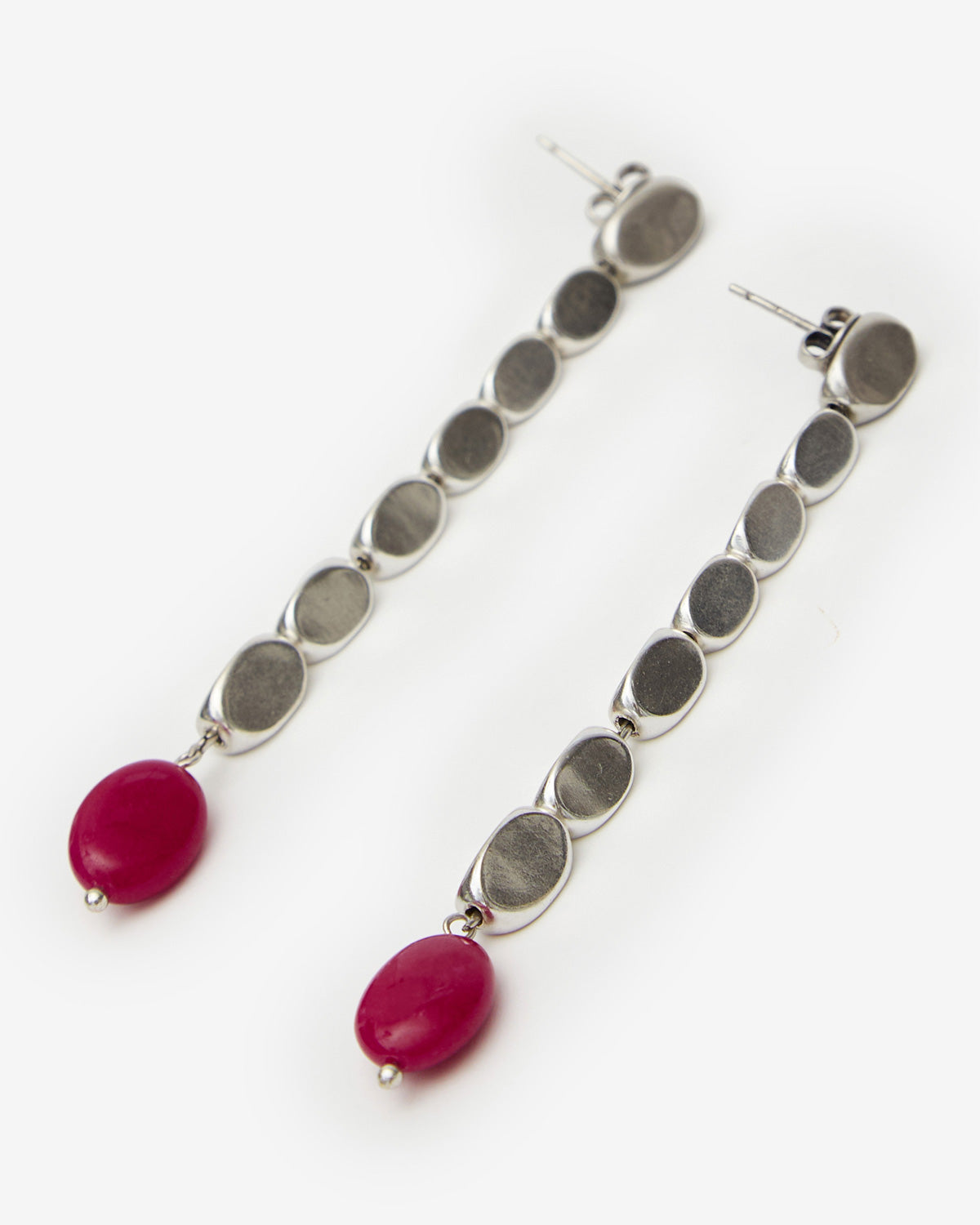 Leotie earrings Woman Fuchsia and silver 1