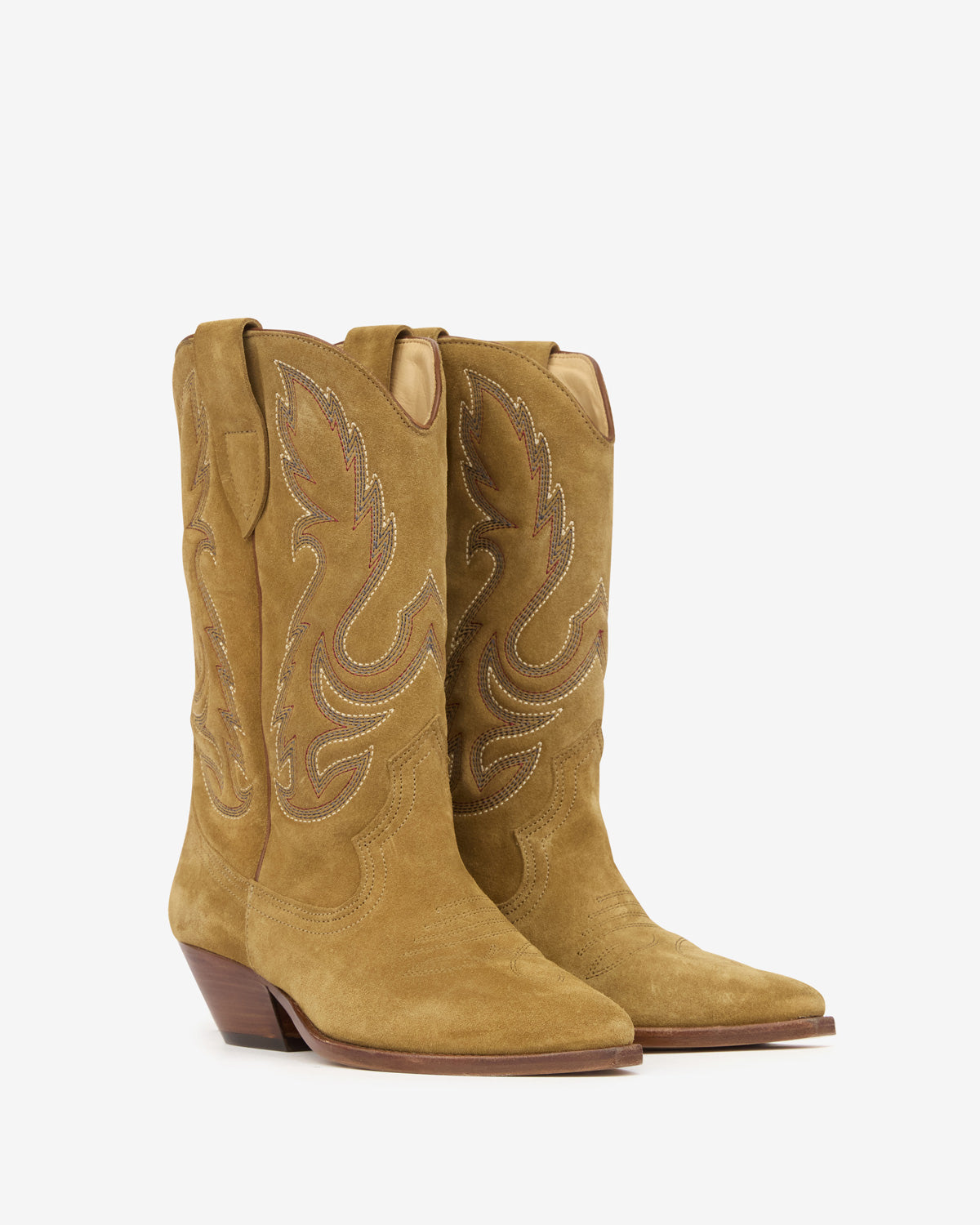 Botines tejanos de piel de ante de becerro bordados duerto - Sepia - Woman - 3