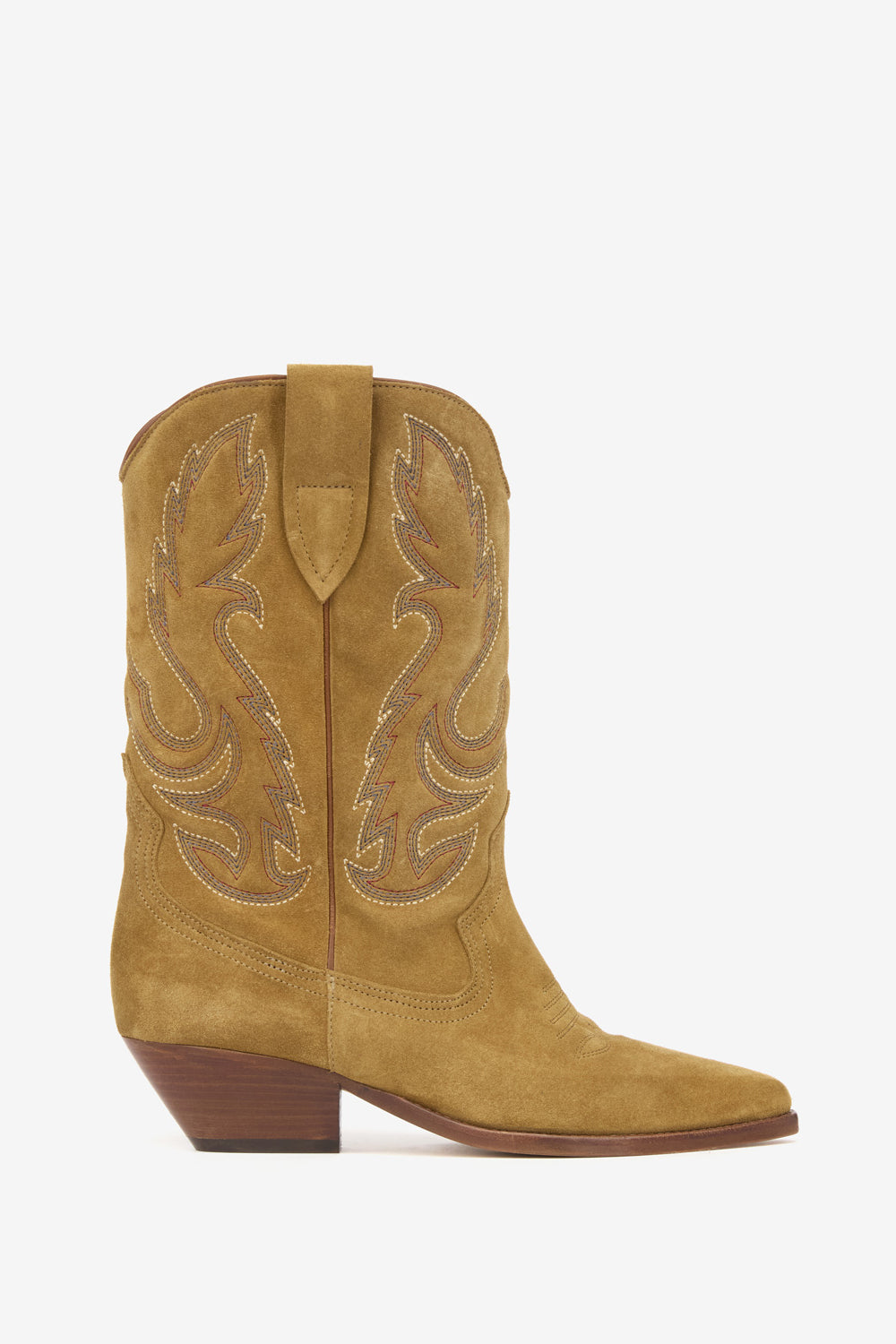 Duerto embroidered suede calfskin leather cowboy boots - Sepia - Woman - 1