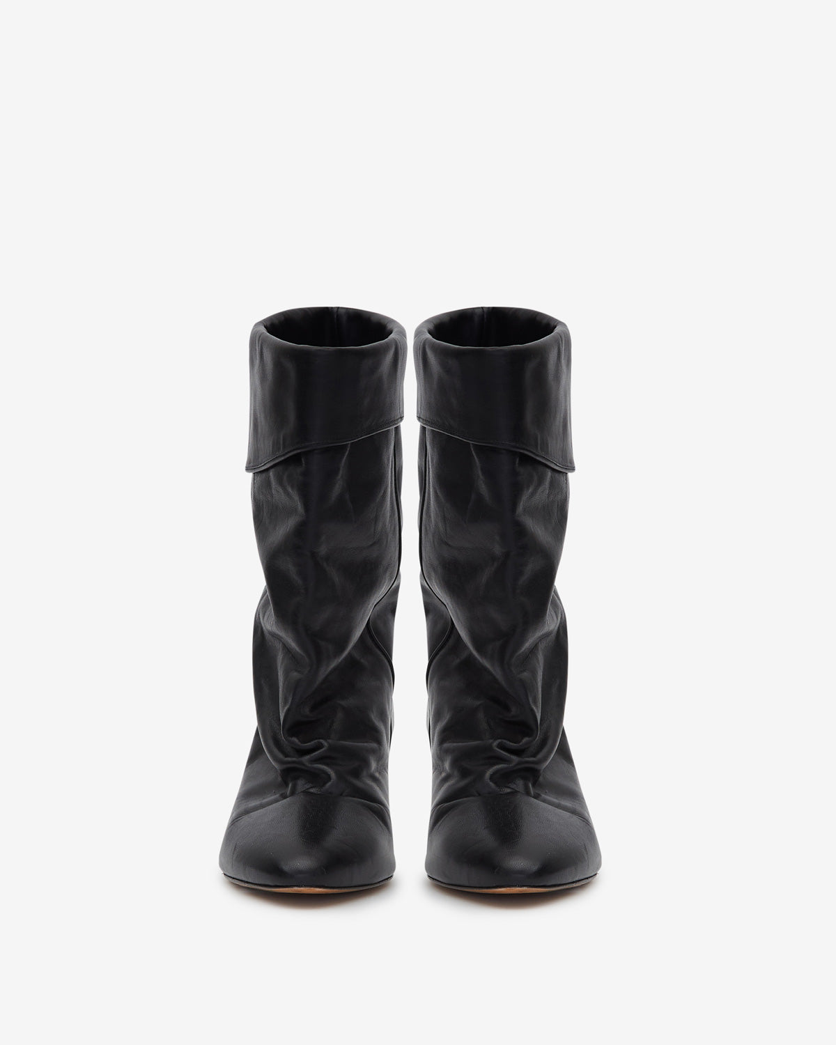 Dalby draped leather boots - Black - Woman - 4