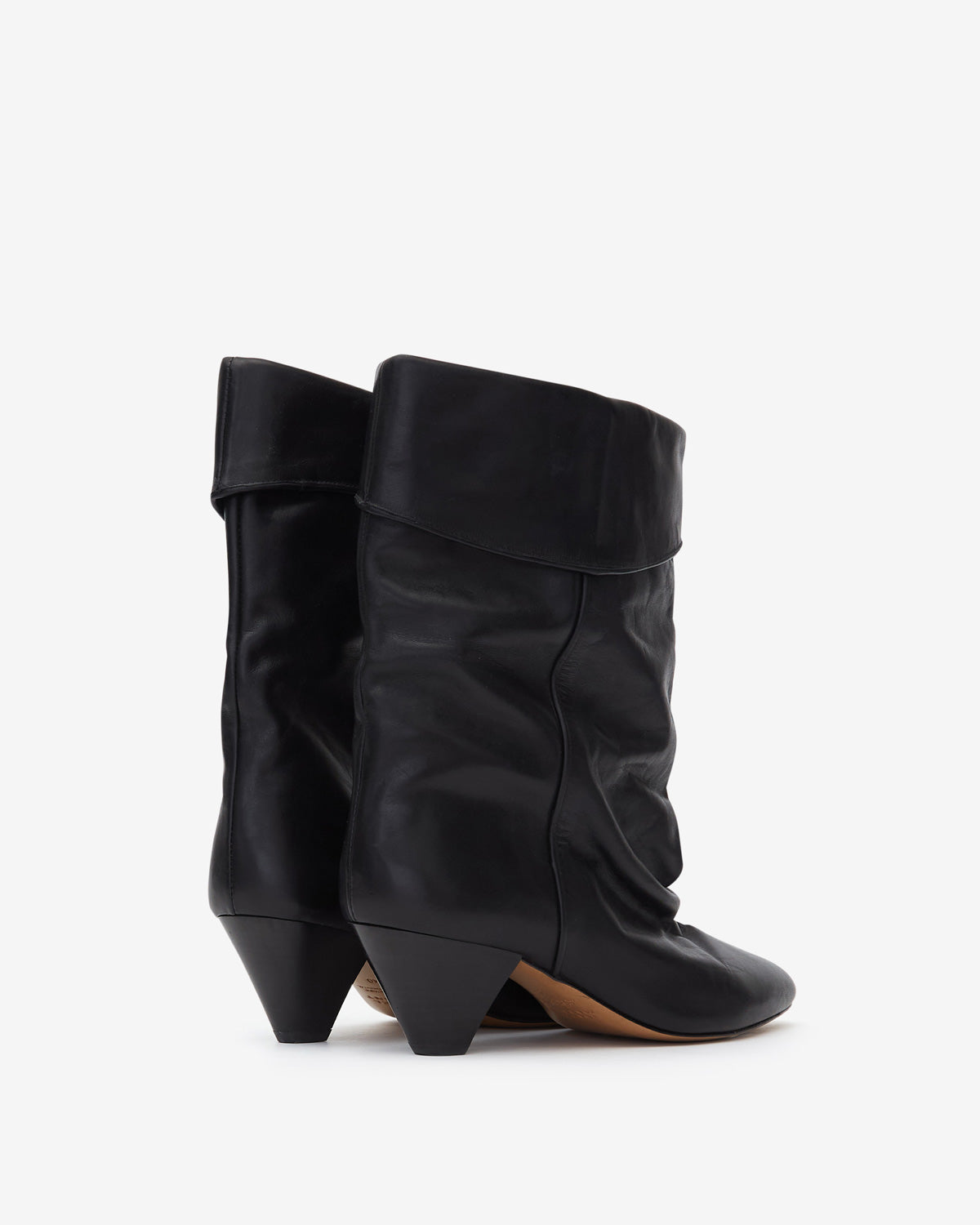 Dalby draped leather boots - Black - Woman - 2