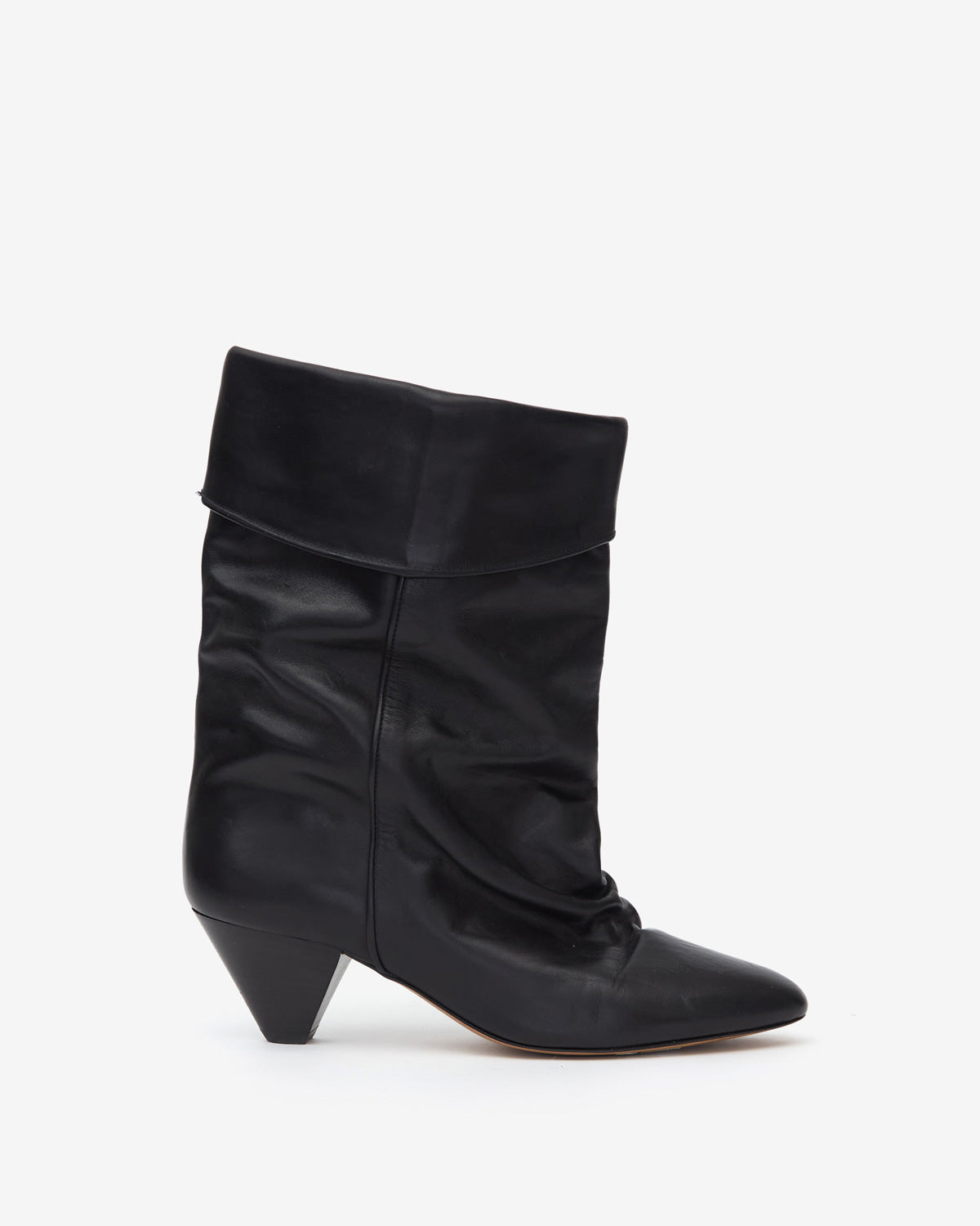 Dalby draped leather boots - Black - Woman - 1