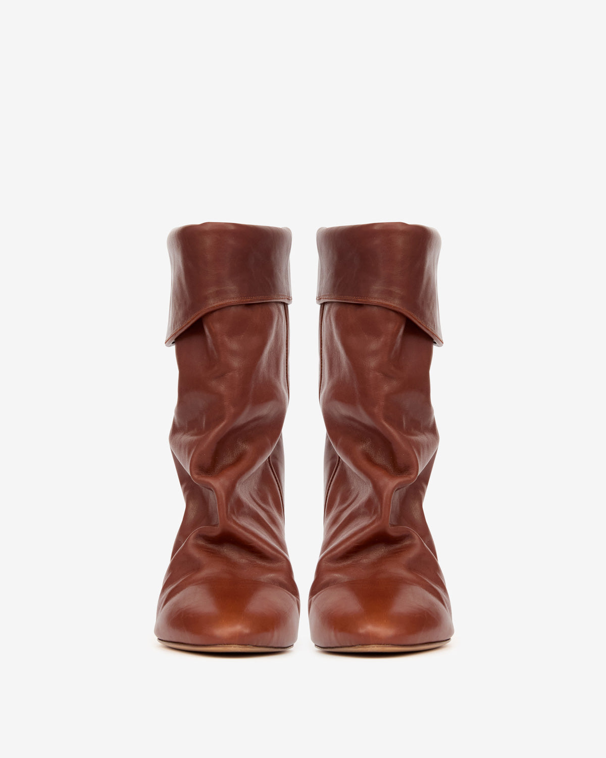 Dalby draped leather boots - Brown - Woman - 4