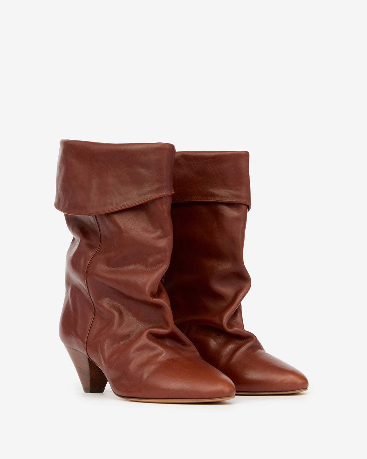 Dalby draped leather boots - Brown - Woman - 3