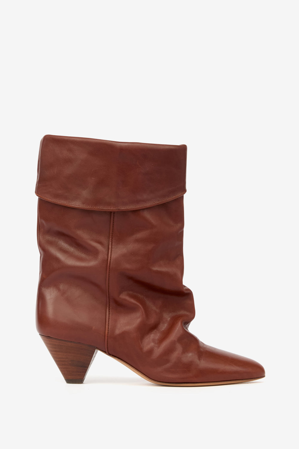 Boots dalby drapées en cuir  - Marron - Woman - 1