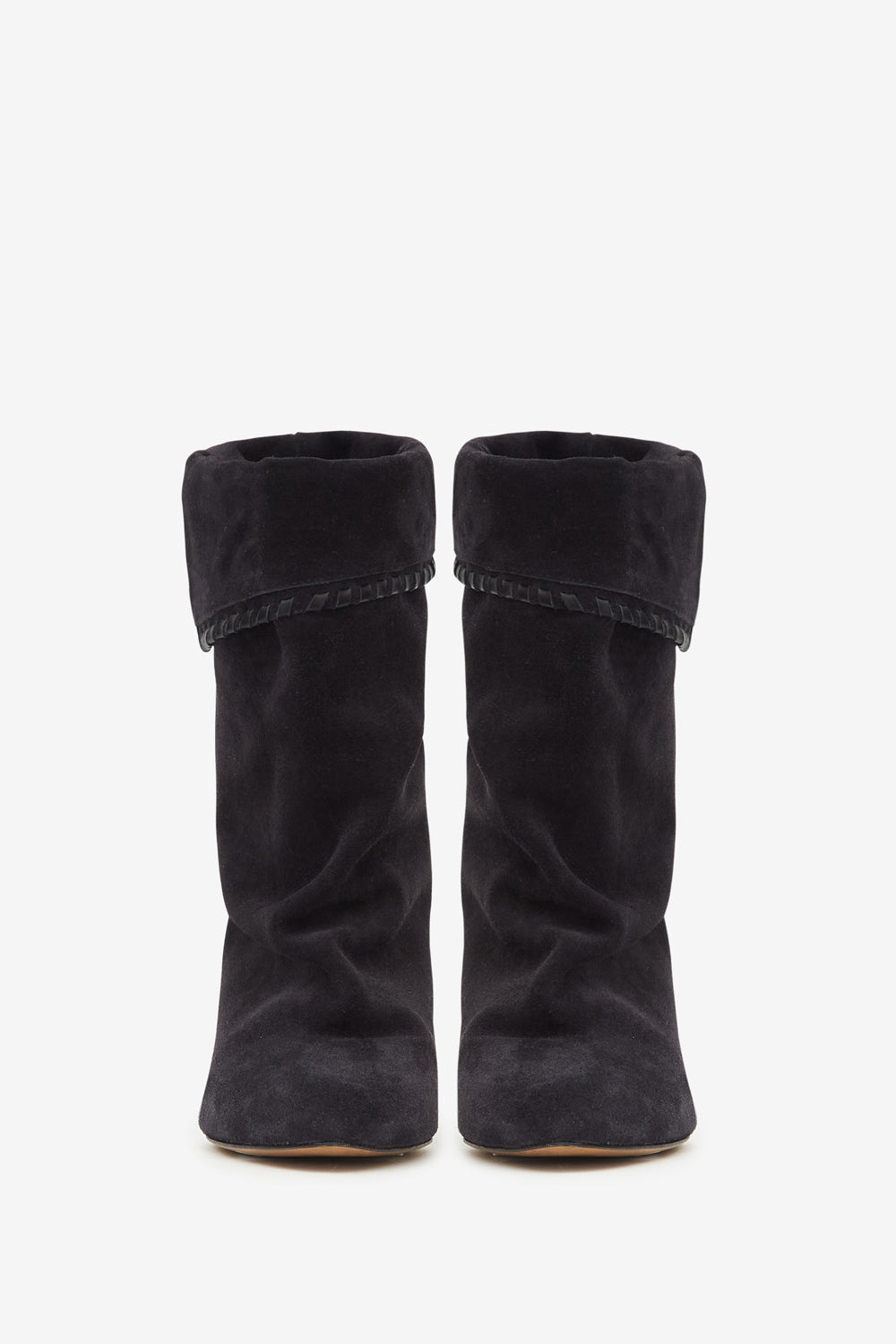 Dalby draped suede calfskin leather boots - Black - Woman - 4