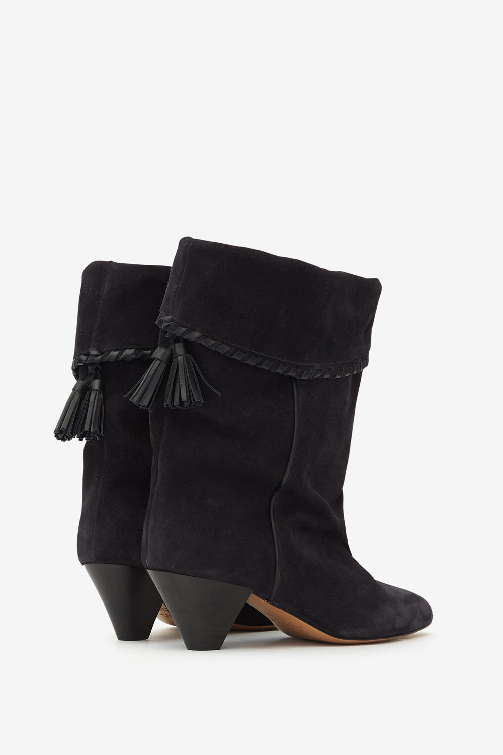 Dalby draped suede calfskin leather boots - Black - Woman - 2