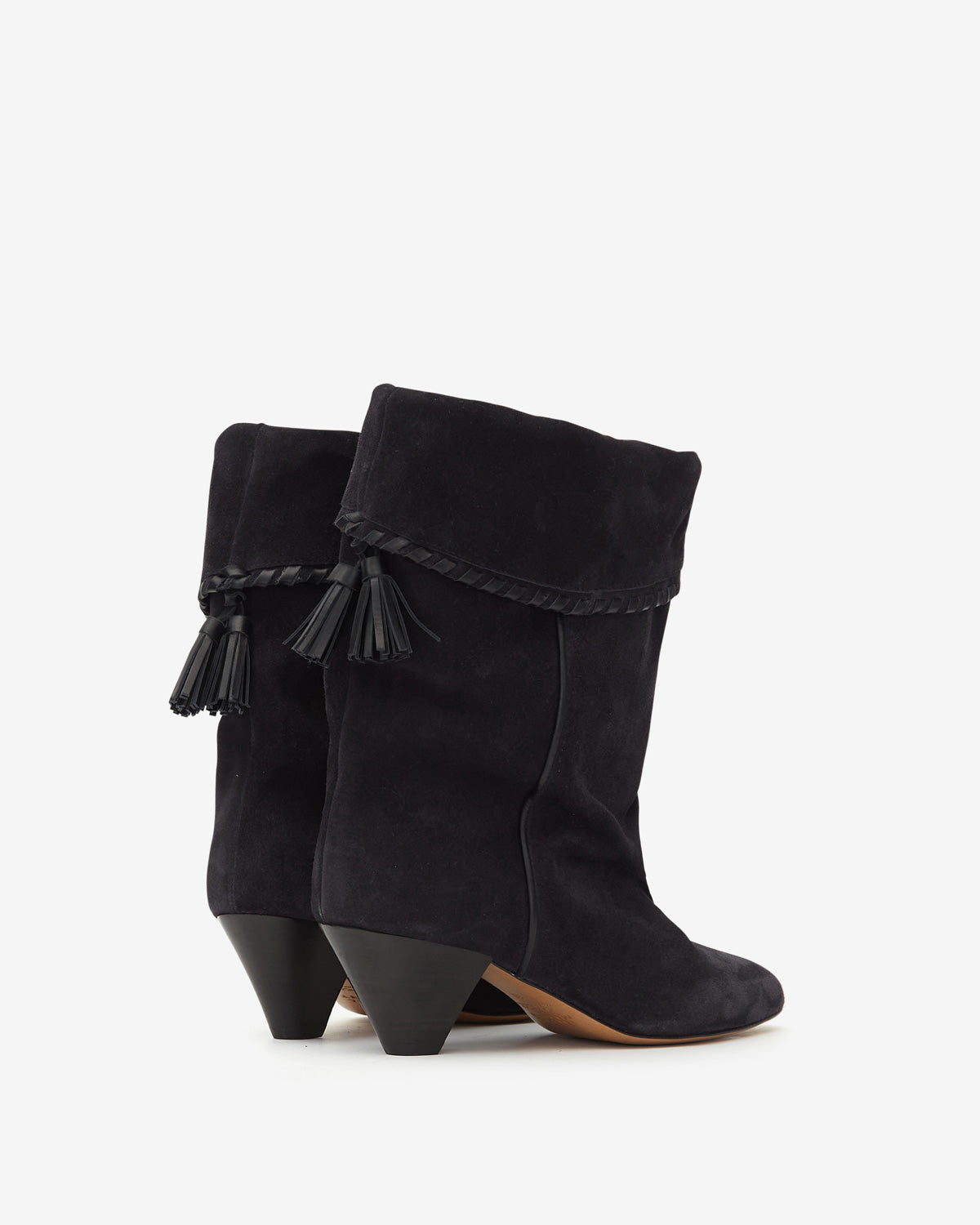 Dalby draped suede calfskin leather boots - Black - Woman - 2
