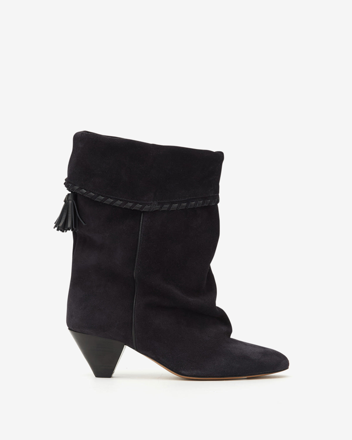 Dalby draped suede calfskin leather boots - Black - Woman - 1