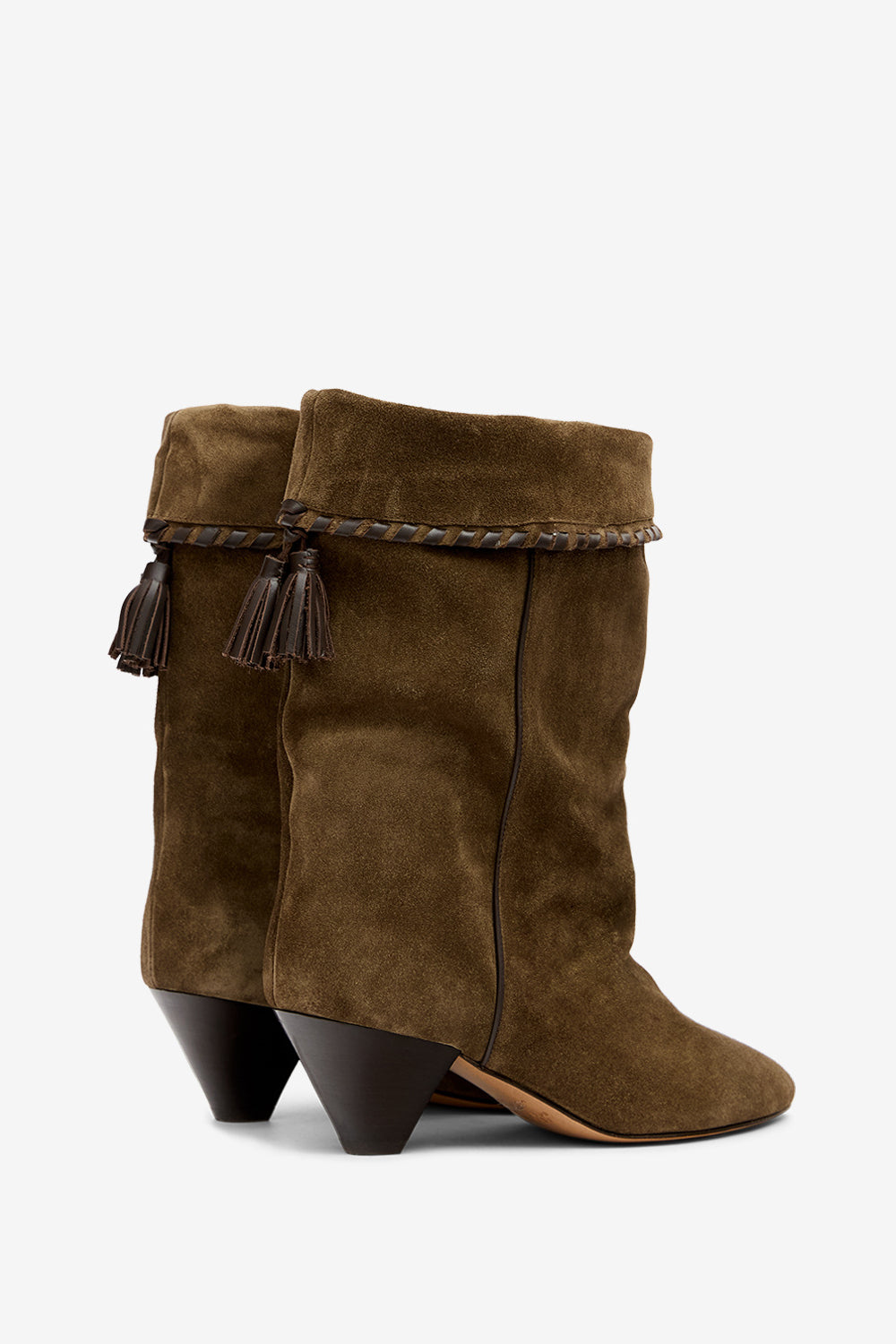 Dalby draped suede calfskin leather boots - Bronze - Woman - 2