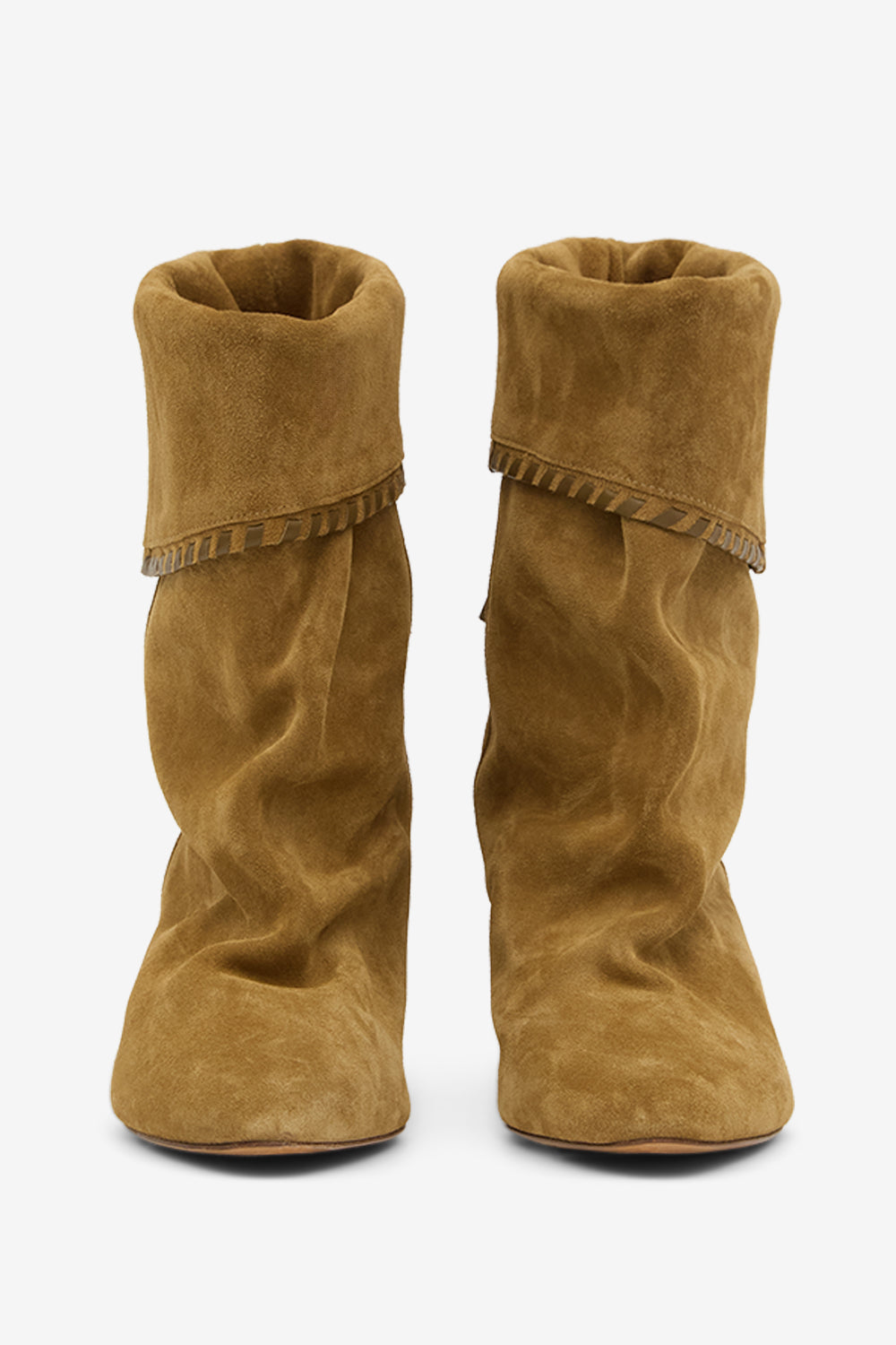 Dalby draped suede calfskin leather boots - Sepia - Woman - 4