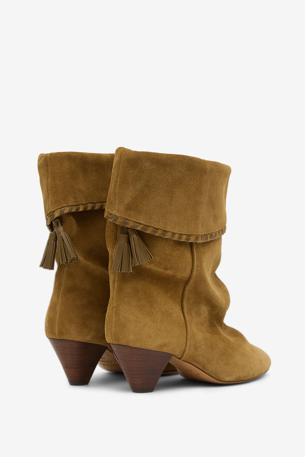 Dalby draped suede calfskin leather boots - Sepia - Woman - 2