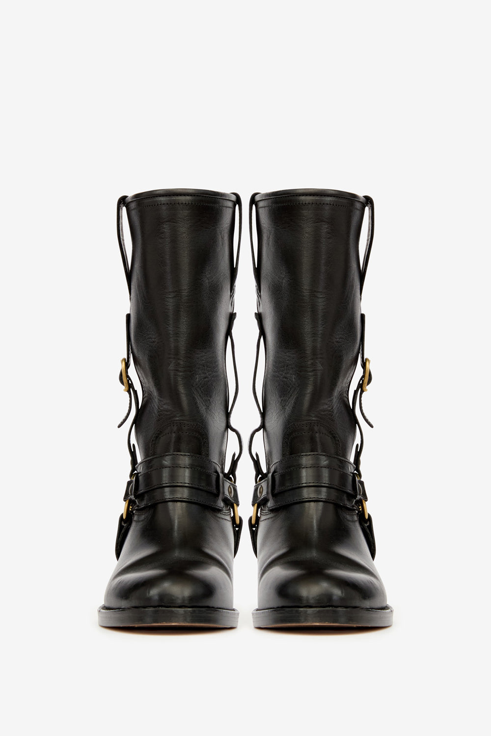 Heiko leather camargue boots with straps - Black - Woman - 4