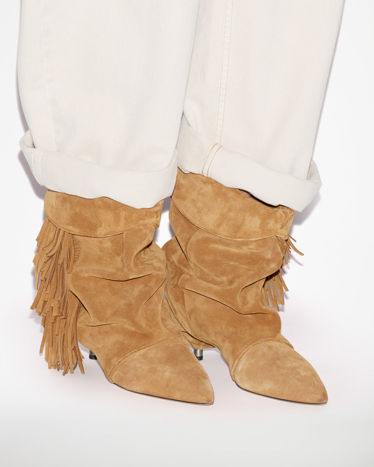 Edrik fringed draped boots - Cognac - Woman - 5