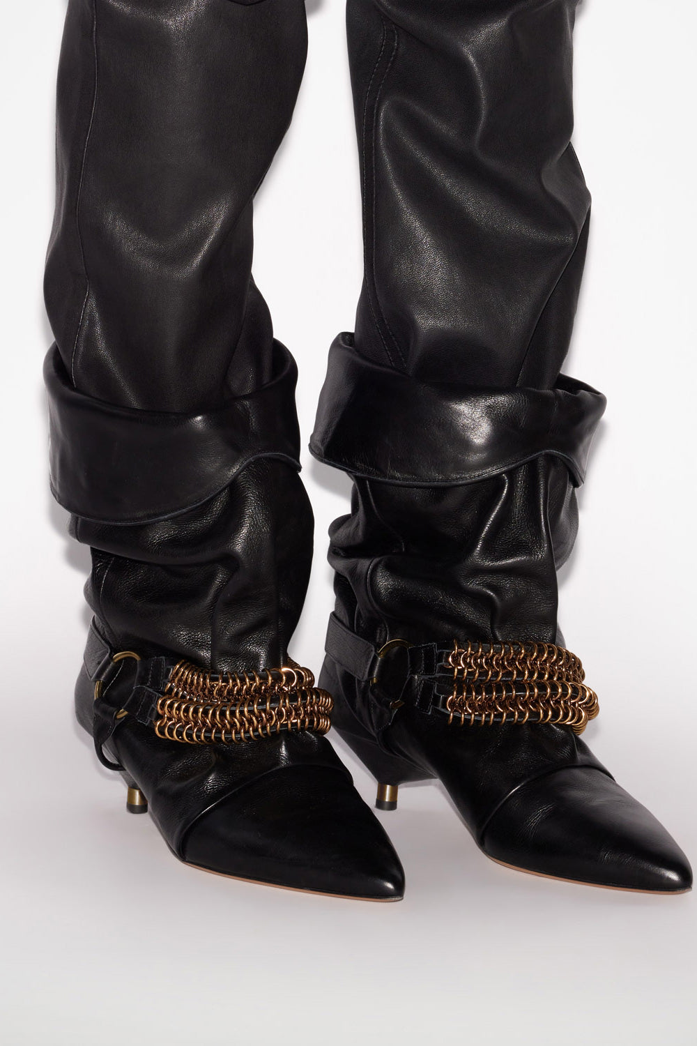 Edrik draped boots with chains - Black - Woman - 5