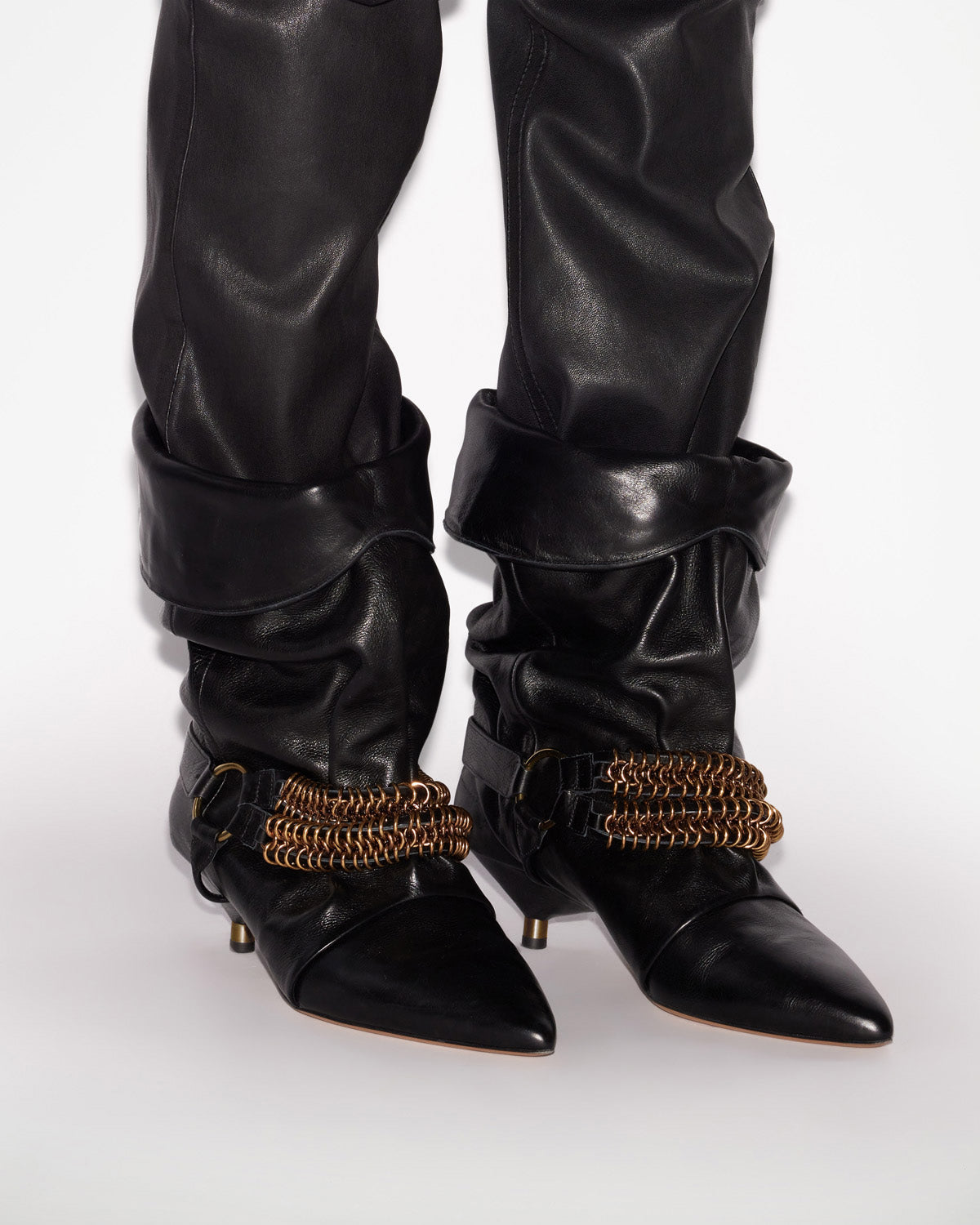 Edrik draped boots with chains - Black - Woman - 5