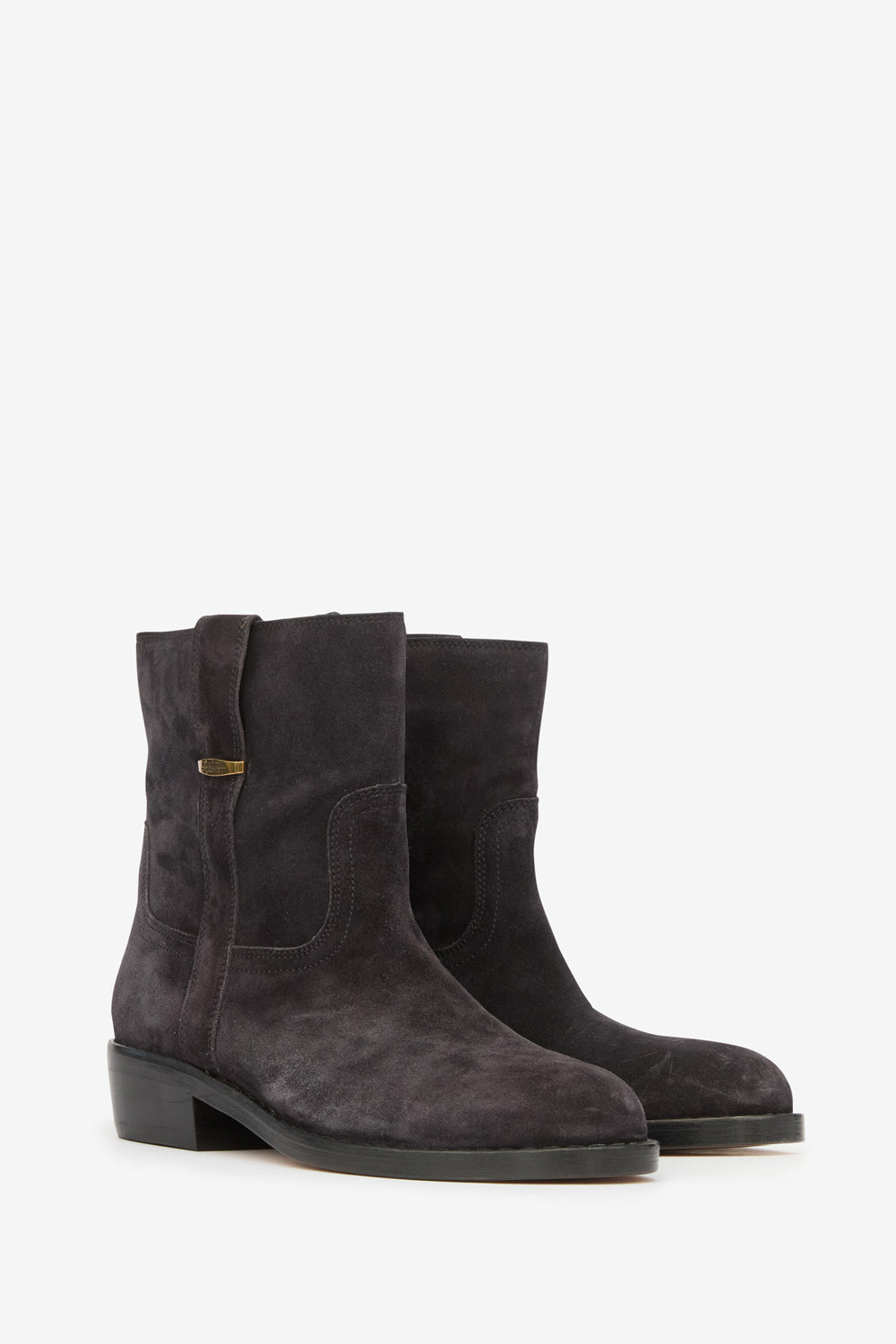 Boots camarguaises lylie en cuir de veau velours - Noir délavé - Woman - 3