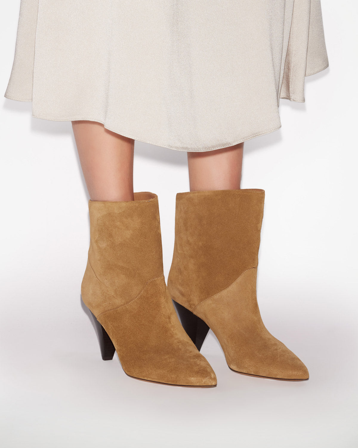 Loline high-heeled suede calfskin leather boots - Sepia - Woman - 5