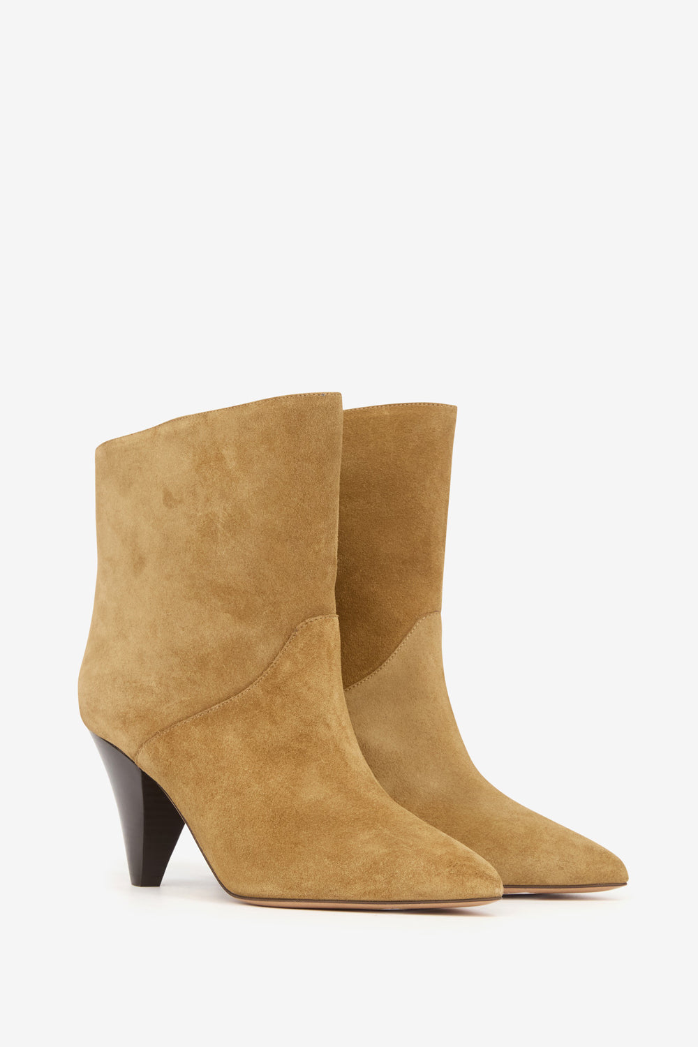 Loline high-heeled suede calfskin leather boots - Sepia - Woman - 3