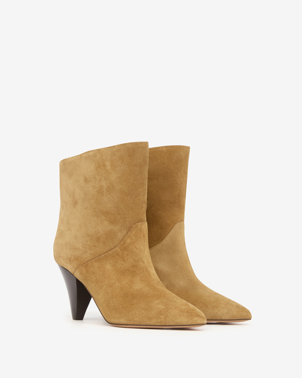 Loline high-heeled suede calfskin leather boots - Sepia - Woman - 3