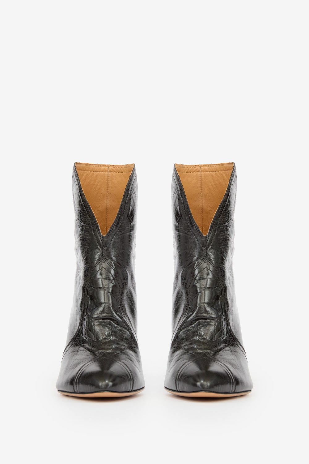 Davel high-heeled cowhide leather boots - Black - Woman - 4