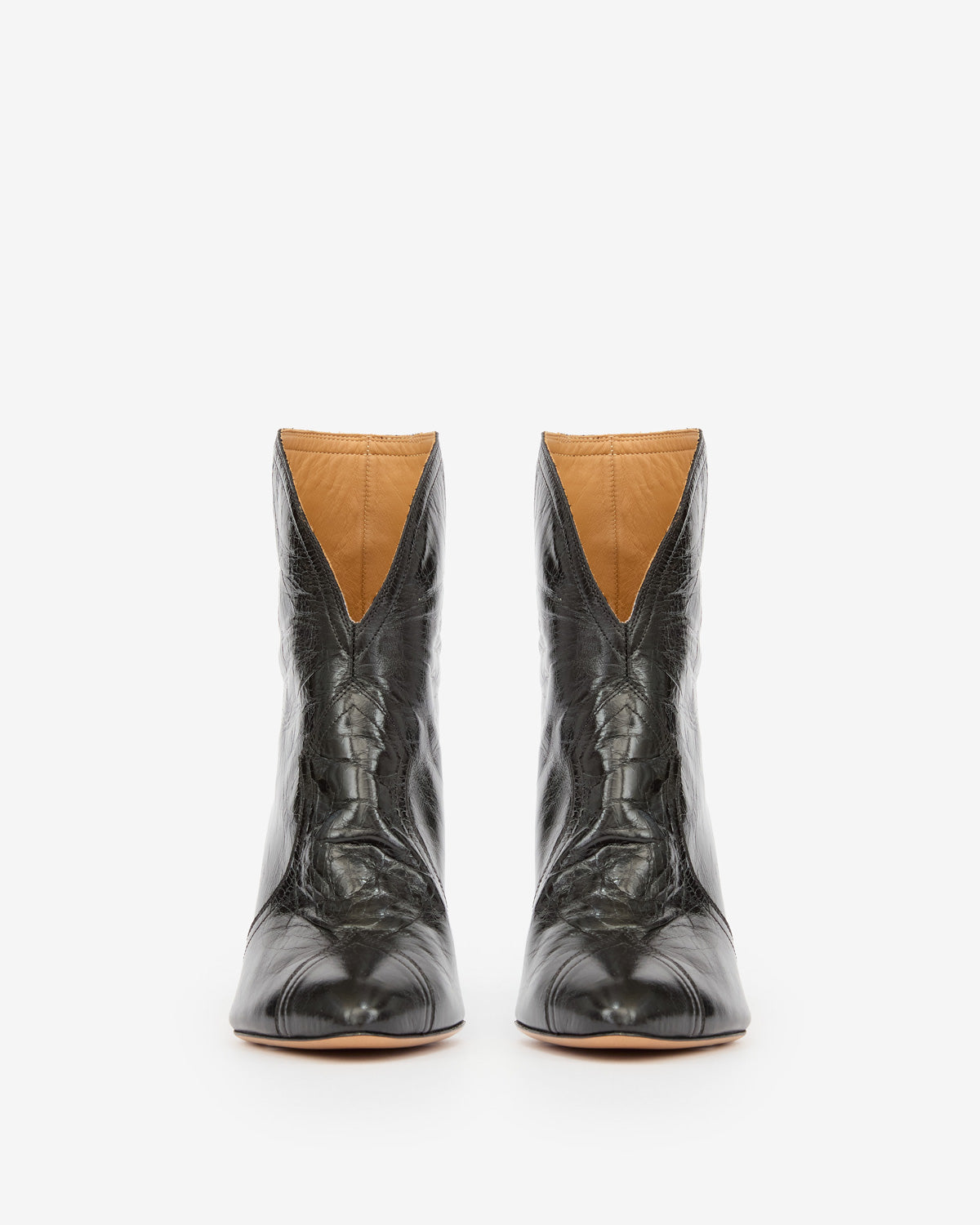 Davel high-heeled cowhide leather boots - Black - Woman - 4