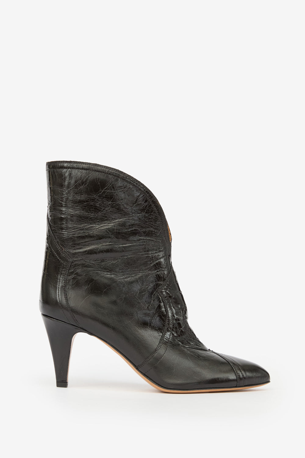 Davel high-heeled cowhide leather boots - Black - Woman - 1