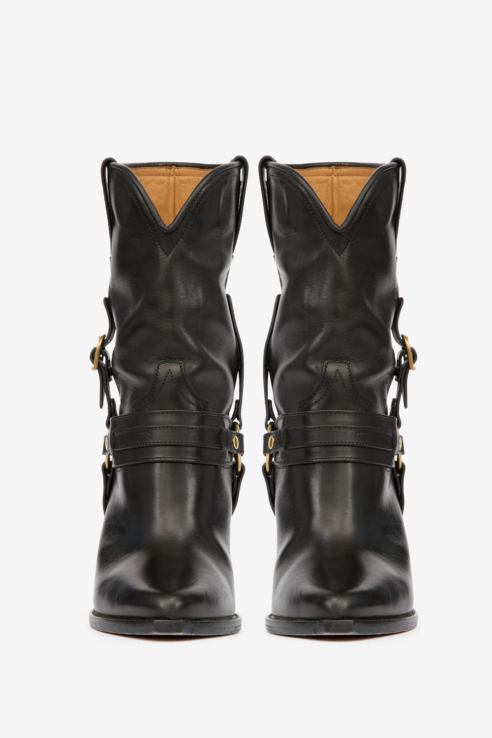 Cowboystiefel lyka aus leder mit riemen - Schwarz - Woman - 4