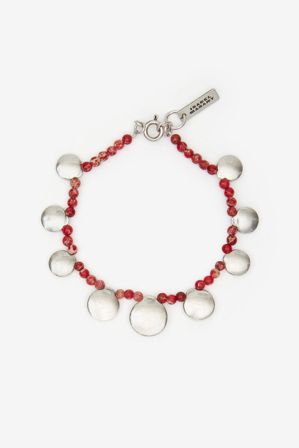 Bracelet adriel en laiton et pierre naturelle - Rouge rio-argenté - Woman - 1