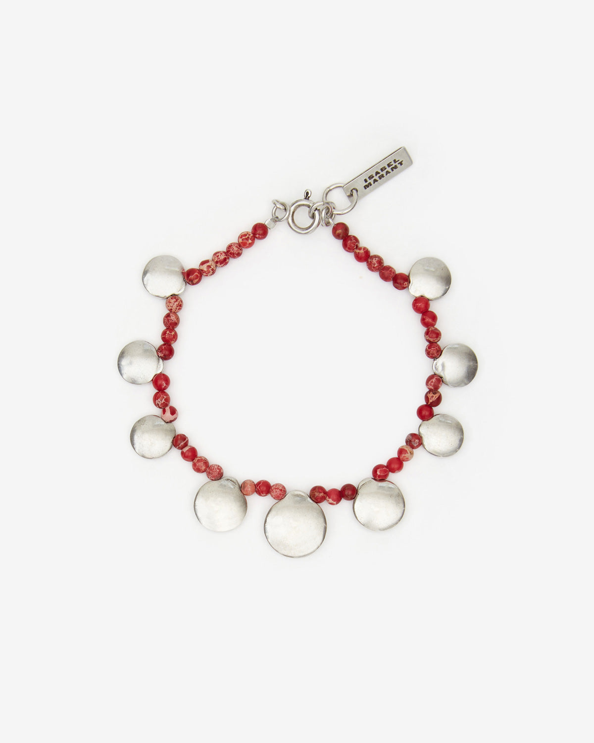 Bracelet adriel en laiton et pierre naturelle - Rouge rio-argenté - Woman - 1